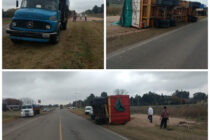 VUELCO DE ACOPLADO, NO SE REGISTRARON PERSONAS LESIONADAS