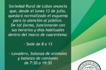 LA SOCIEDAD RURAL DE LOBOS COMUNICA