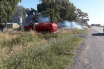 16:45 HS. INCENDIO DE BANQUINA EN RUTA 205