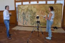 RESTAURAN EL MURAL REALIZADO POR DI SANTO EN EL H.C.D. EN 1985