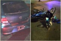 YRIGOYEN Y TRES ARROYOS, CHOCARON MOTO Y AUTO, UN LESIONADO