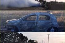 INCENDIO TOTAL DE UN AUTOMÓVIL EN EL CAMINO A CARBONI