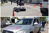 NO HUBO LESIONADOS EN CHOQUE DE AUTO Y MOTO