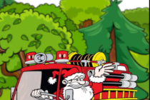 PAPA NOEL EN AUTOBOMBA, RECORRERA EMPALME Y LOBOS, TERMINANDO EN EL CUARTEL