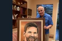 EN TODO EL MUNDO SE ADMIRA EL RETRATO DE MESSI QUE PINTO FERNANDO SANCHO