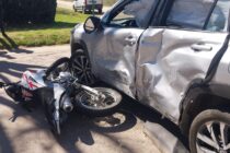 CHOQUE DE AUTO Y MOTO EN YRIGOYEN Y MARSICO, MOTOCICLISTA AL HOSPITAL