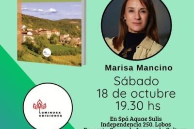 MARISA MANCINO PRESENTA SU PRIMER LIBRO EL SABADO 18 EN EL SPA AQUAE SULLIS