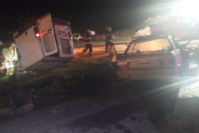 CHOQUE DE AUTO Y CAMIONETA EN LA 205, CON DIEZ LESIONADOS, MAYORES Y MENORES