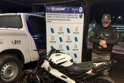 PERSONAL DEL CPR ENCONTRO UNA MOTO ROBADA, EN ZONA DE LA PORTEÑA