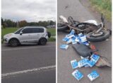 CHOQUE DE UNA MOTO Y UN AUTO EN LA RUTA 205, UN LESIONADO