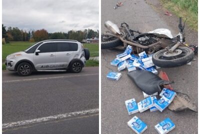 CHOQUE DE UNA MOTO Y UN AUTO EN LA RUTA 205, UN LESIONADO