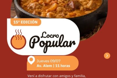 15TA. FIESTA DEL LOCRO POPULAR EL JUEVES 9 DE JULIO EN LA ALEM