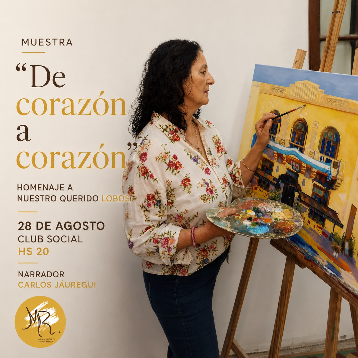 EL VIERNES 28 A LAS 20 EN EL SOCIAL, MIRIAM RITENUTI PRESENTA SU NUEVA MUESTRA CON LUGARES HISTORICOS DE LOBOS