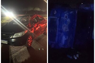 TRES LESIONADOS POR EL CHOQUE DE UN AUTO Y UN CAMION EN LA RUTA 205