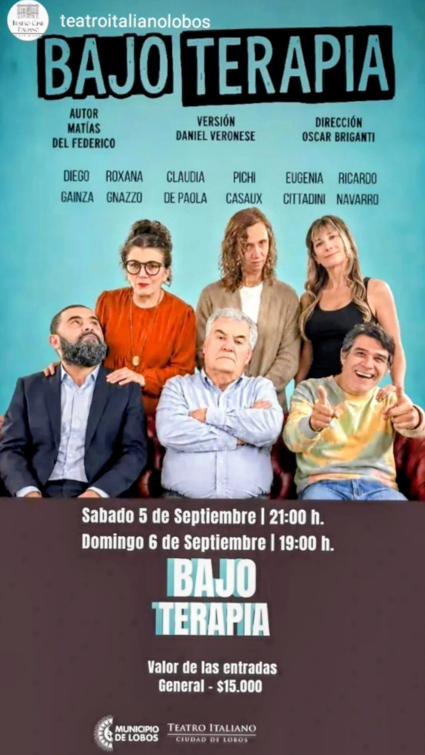 SE ESTRENA EL SABADO 5 «BAJO TERAPIA» CON DIRECCION DE OSCAR BRIGANTI