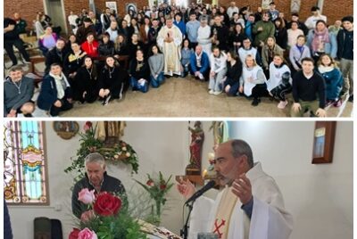 RELIGIOSAS. EMPALME LLEVO 4 MICROS CON PEREGRINOS QUE CAMINARON A LUJAN. FIESTA PATRONAL EN LA CAPILLA SANTA TERESITA DEL HOSPITAL
