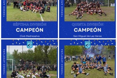 FUTBOL DE INFERIORES, CAMPEONES DEL APERTURA: SAN MIGUEL DE LAS HERAS EN QUINTA; URIBELARREA FC EN SEXTA; MADRESELVA EN SEPTIMA; ATLETICO RP EN OCTAVA